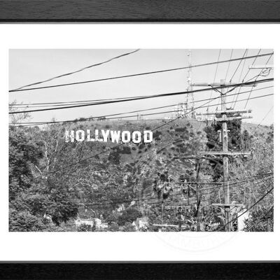 Fotodruck / Poster mit Rahmen und Passepartout Motiv Kalifornien HW12 - Motiv: schwarz/weiss - Grösse: S (25cm x 31cm) - Rahmenfarbe: schwarz matt