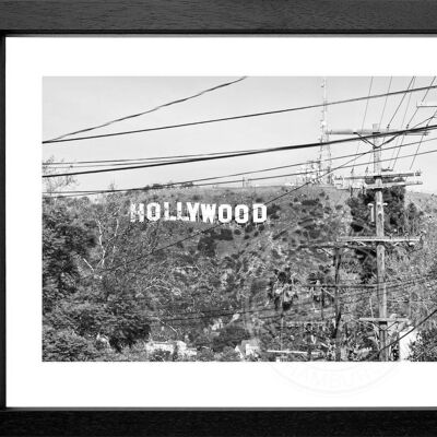 Fotodruck / Poster mit Rahmen und Passepartout Motiv Kalifornien HW12 - Motiv: schwarz/weiss - Grösse: L (57cm x 45cm ) - Rahmenfarbe: schwarz matt