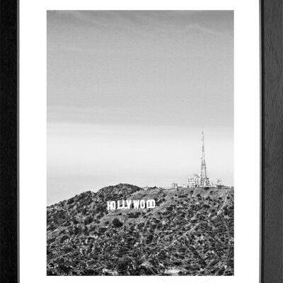 Fotodruck / Poster mit Rahmen und Passepartout Motiv Kalifornien HW14 - Motiv: schwarz/weiss - Grösse: S (25cm x 31cm) - Rahmenfarbe: schwarz matt