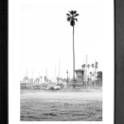Fotodruck / Poster mit Rahmen und Passepartout Motiv Kalifornien K22 - Motiv: schwarz/weiss - Grösse: S (25cm x 31cm) - Rahmenfarbe: schwarz matt