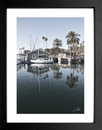 Buy wholesale Photo print / poster with frame and passepartout motif  California K25 - Motive: black/white - Size: MAXI (120cm x 90cm) - Frame  color: matt black
