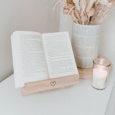 Book stand heart #oak #book #cookbook stand