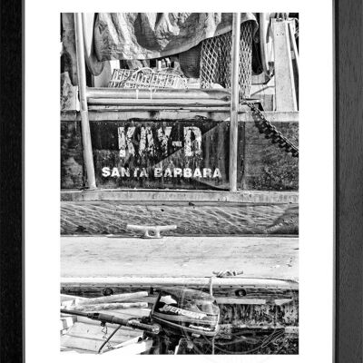 Fotodruck / Poster mit Rahmen und Passepartout Motiv Kalifornien K50 - Motiv: schwarz/weiss - Grösse: S (25cm x 31cm) - Rahmenfarbe: schwarz matt