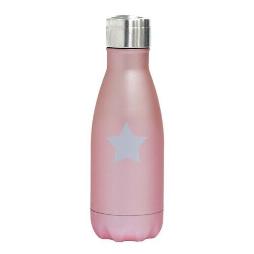 Bouteille isotherme star -260 ml rose et etoile argente