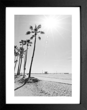 Tirage photo / poster avec cadre et motif passe-partout California K116 - Motif : noir/blanc - Format : MAXI (120cm x 90cm) - Couleur du cadre : blanc mat 1