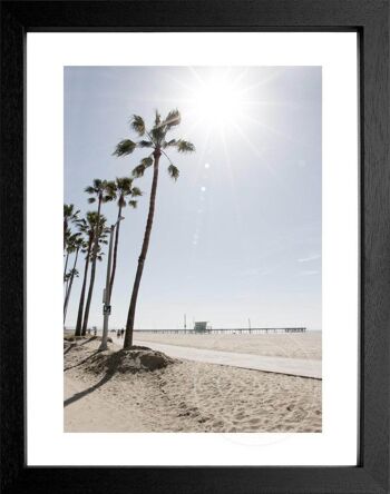 Tirage photo / poster avec cadre et motif passe-partout California K116 - Motif : noir/blanc - Format : MAXI (120cm x 90cm) - Couleur du cadre : blanc mat 2