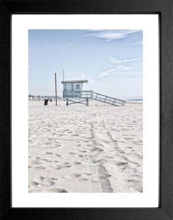 Tirage photo / poster avec cadre et motif passe-partout California K119 - Motif : noir/blanc - Taille : L (57cm x 45cm) - Couleur du cadre : noir mat 3