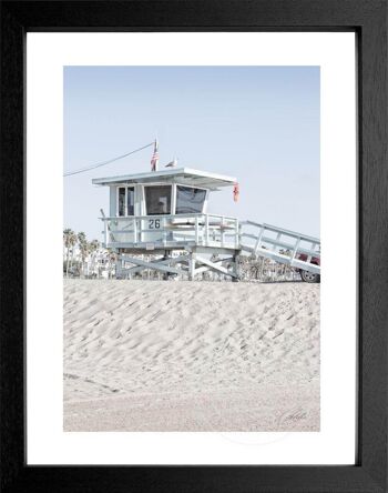 Tirage photo / poster avec cadre et motif passe-partout California K127 - Motif : noir/blanc - Taille : S (25cm x 31cm) - Couleur du cadre : blanc mat 2