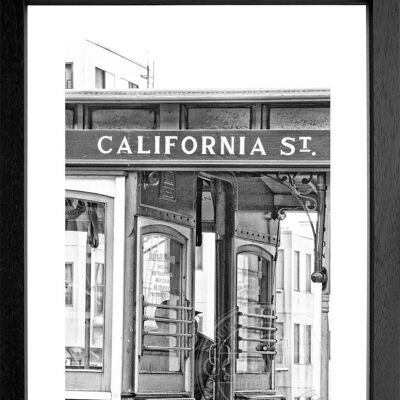 Fotodruck / Poster mit Rahmen und Passepartout Motiv San Francisco SF03 - Motiv: schwarz/weiss - Grösse: M (35cm x 45cm) - Rahmenfarbe: weiss matt