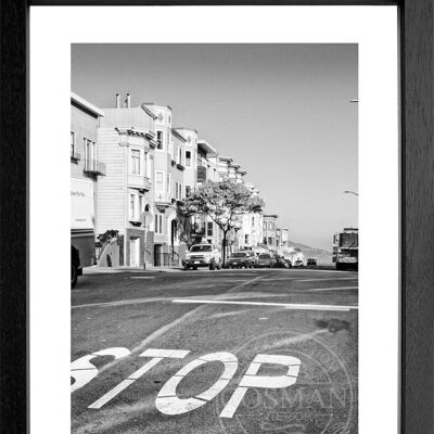 Fotodruck / Poster mit Rahmen und Passepartout Motiv San Francisco SF11 - Motiv: farbe - Grösse: S (25cm x 31cm) - Rahmenfarbe: schwarz matt