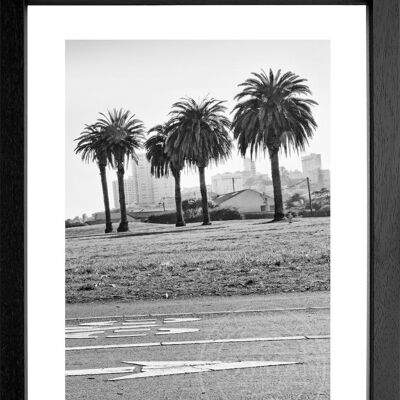Fotodruck / Poster mit Rahmen und Passepartout Motiv San Francisco SF13 - Motiv: farbe - Grösse: XL (80cm x 60cm) - Rahmenfarbe: schwarz matt