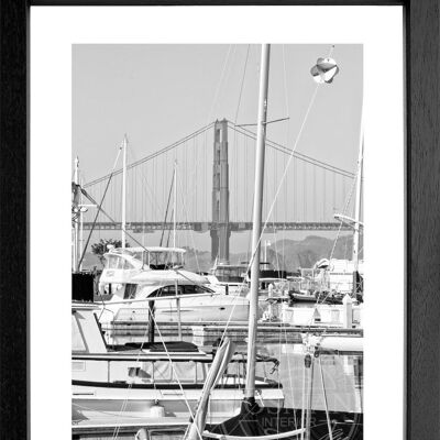 Fotodruck / Poster mit Rahmen und Passepartout Motiv San Francisco SF15 - Motiv: farbe - Grösse: L (57cm x 45cm ) - Rahmenfarbe: schwarz matt