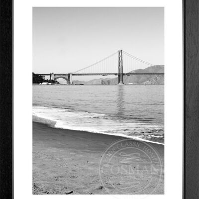 Fotodruck / Poster mit Rahmen und Passepartout Motiv San Francisco SF17 - Motiv: farbe - Grösse: S (25cm x 31cm) - Rahmenfarbe: schwarz matt