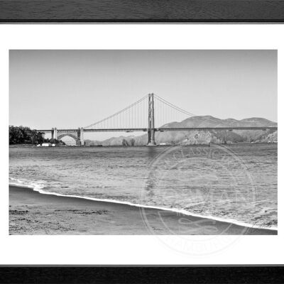 Fotodruck / Poster mit Rahmen und Passepartout Motiv San Francisco SF18 - Motiv: schwarz/weiss - Grösse: S (25cm x 31cm) - Rahmenfarbe: schwarz matt