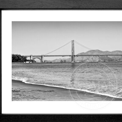 Fotodruck / Poster mit Rahmen und Passepartout Motiv San Francisco SF18 - Motiv: schwarz/weiss - Grösse: S (25cm x 31cm) - Rahmenfarbe: weiss matt