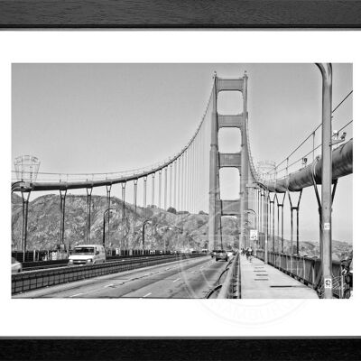 Fotodruck / Poster mit Rahmen und Passepartout Motiv San Francisco SF21 - Motiv: schwarz/weiss - Grösse: S (25cm x 31cm) - Rahmenfarbe: schwarz matt