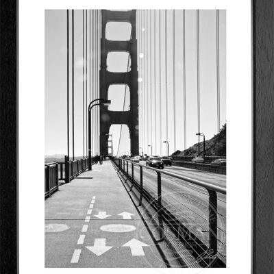 Fotodruck / Poster mit Rahmen und Passepartout Motiv San Francisco SF22 - Motiv: schwarz/weiss - Grösse: S (25cm x 31cm) - Rahmenfarbe: schwarz matt