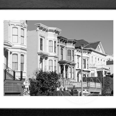 Fotodruck / Poster mit Rahmen und Passepartout Motiv San Francisco SF26 - Grösse: S (25cm x 31cm) - Rahmenfarbe: schwarz matt