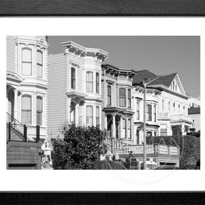 Fotodruck / Poster mit Rahmen und Passepartout Motiv San Francisco SF26 - Grösse: M (35cm x 45cm) - Rahmenfarbe: schwarz matt