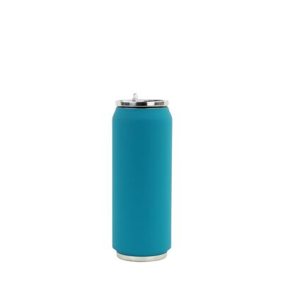 Canette isotherme 500ml soft touch bleu canard