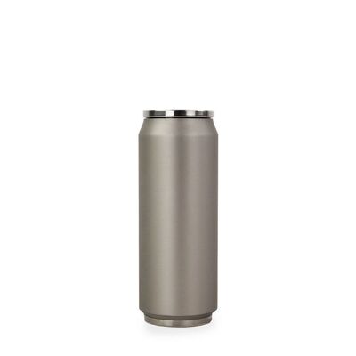 INSULATED CAN 500ML SOFT TOUCH SILVER
