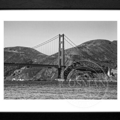 Fotodruck / Poster mit Rahmen und Passepartout Motiv San Francisco SF43 - Motiv: schwarz/weiss - Grösse: S (25cm x 31cm) - Rahmenfarbe: schwarz matt