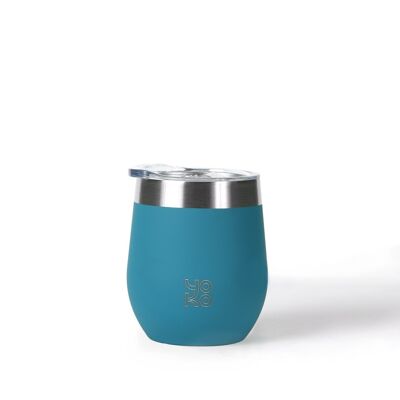 Taza térmica con tapa 250ml - azul pato