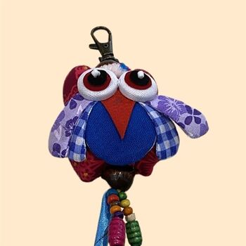 Vie Naturals Hibou en peluche Étiquette de sac/porte-clés, 15 cm 2