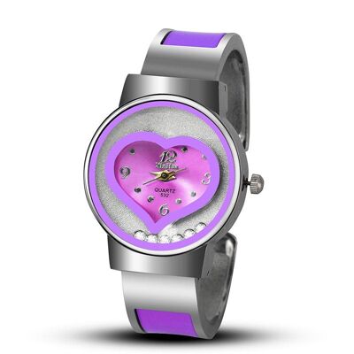 Fashion purple heart watch for women