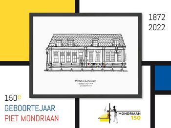 Affiche Amersfoort, Mondriaanhuis - Cadre noir 3