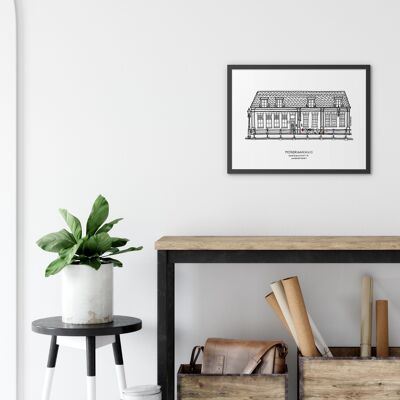 Poster Amersfoort, Mondriaanhuis - Black Frame