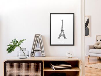 Affiche Tour Eiffel, Paris - Cadre Noir 1