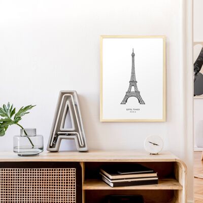 Poster Eiffelturm, Paris - Naturrahmen