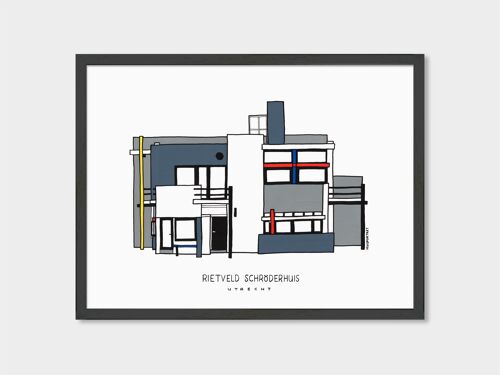 Poster Utrecht, Rietveld Schröderhuis - Naturel Frame