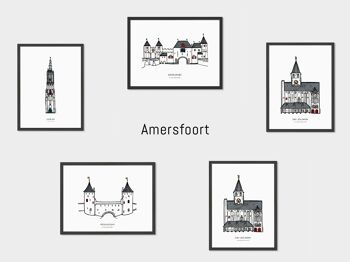 Affiche Amersfoort, Sint-Joriskerk - Cadre noir 4