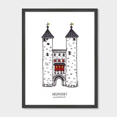 Póster Maastricht, Helpoort - Marco negro