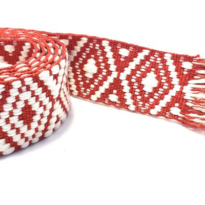 Ceinture en toile tissée rouge l/xl