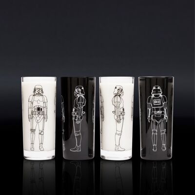 Original Stormtrooper - 4 Drinking Glasses (2x black, 2x clear)