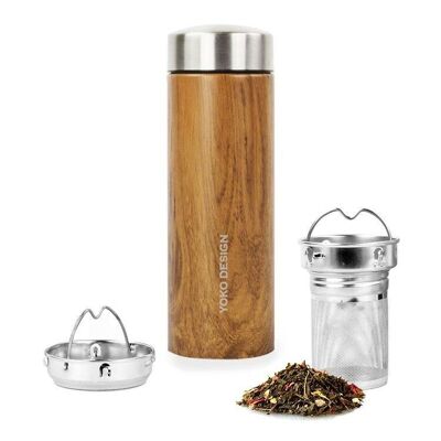 TETERA AISLADA 350ML-DISEÑO MADERA