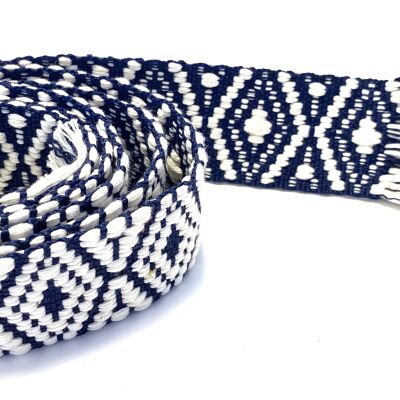 Cintura in tela intrecciata blu scuro s/m