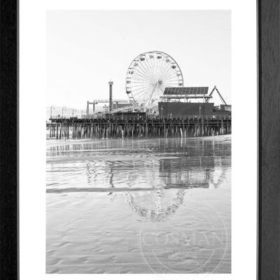 Photo print / poster with frame and passepartout motif California K133 - Motif: black/white - Size: L (57cm x 45cm) - Frame color: matt black