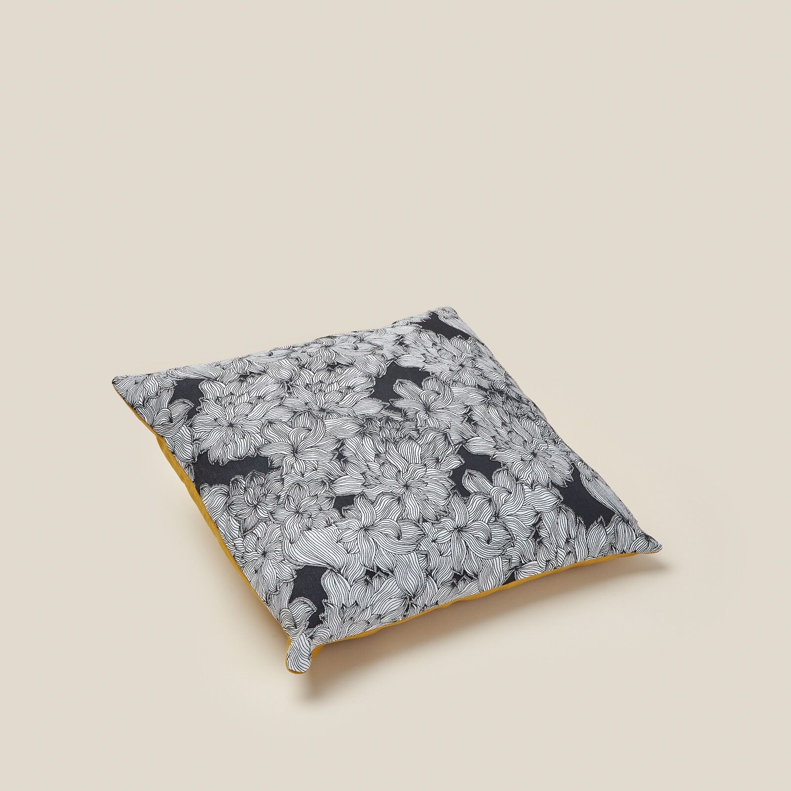 Funda de cojín cuadrado Flores Piel Elefante 45x45cm - Solo funda