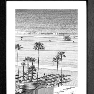 Photo print / poster with frame and passepartout motif California K134 - Motif: black/white - Size: S (25cm x 31cm) - Frame colour: matt black