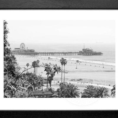Photo print / poster with frame and passepartout motif California K136 - Motif: black/white - Size: S (25cm x 31cm) - Frame colour: matt black