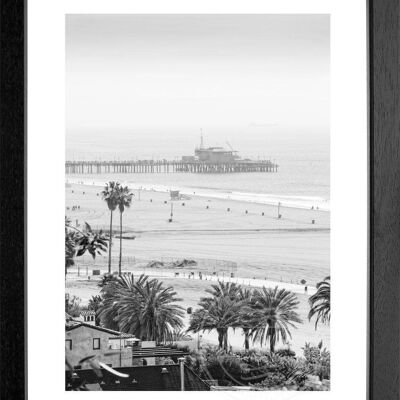 Photo print / poster with frame and passe-partout motif California K137 - Motif: black/white - Size: S (25cm x 31cm) - Frame colour: matt white