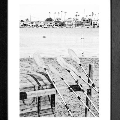 Fotodruck / Poster mit Rahmen und Passepartout Motiv Kalifornien K141 - Motiv: schwarz/weiss - Grösse: S (25cm x 31cm) - Rahmenfarbe: weiss matt