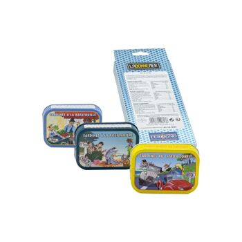 Coffret de 3 boites sardines 
(pissaladière, ratatouille, citron confit) 3