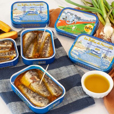 Caja de 3 cajas de sardinas de coleccionista (2017, 2018, 2020)