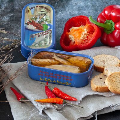 Filetes de caballa con pimientos y ají