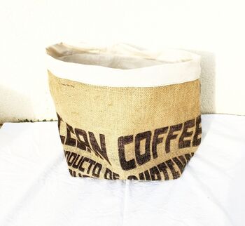 Cache pot en sac de cafe recycle toile de jute guatemala 2